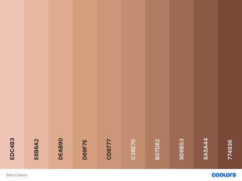 Skin Tones Palette, Color Palette Design, Brown Tones, Colour Board, Good Notes, Brown Skin, Color Swatches, Skin Color, Color Chart