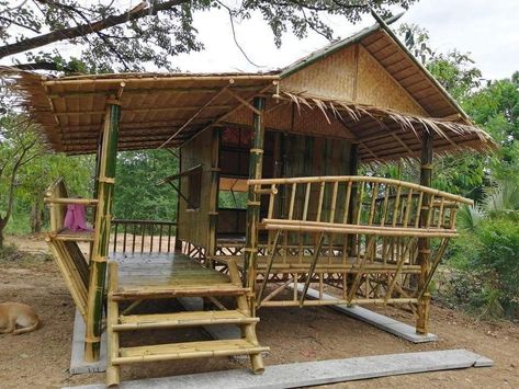 Gazebo Bambu, Bahay Kubo Design, Nipa Hut, Natural House, Backyard Barn, Bamboo Building, Bahay Kubo, Wooden House Design, Bamboo House Design