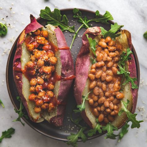 Savory Stuffed Japanese Sweet Potatoes #vegan #plantbased #glutenfree #veganrecipes #pasta #veganfood #vegandinner #sweetpotato Japanese Sweet Potatoes, Whole30 Sweet Potato, Making Sweet Potato Fries, Japanese Sweet Potato, Sweet Potato Pancakes, Purple Sweet Potatoes, Vegan Sweet Potato, Japanese Sweet, Potato Pancakes