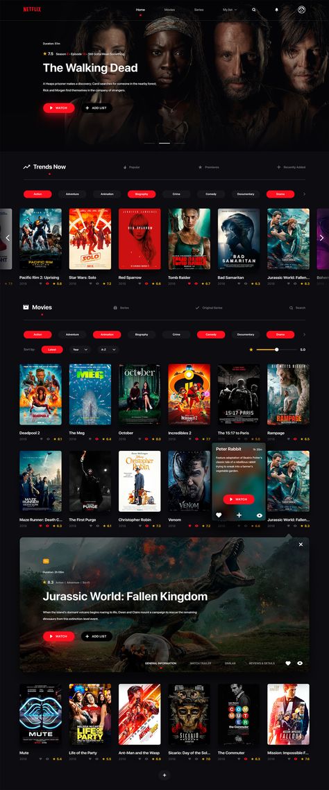 Netflix Redesign Concept Website Netflix Redesign, Netflix Website, Logos Retro, News Website Design, Movie App, News Web Design, Best Website Design, Movie Website, Modern Website Design