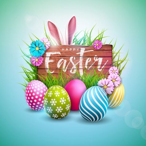 Happy easter holiday design with painted... | Premium Vector #Freepik #vector #background Happy Easter Wallpaper, Happy Easter Pictures, Happy Easter Quotes, Easter Poster, Happy Easter Wishes, Easter Quotes, Easter Wallpaper, Happy Easter Everyone, Easter Images