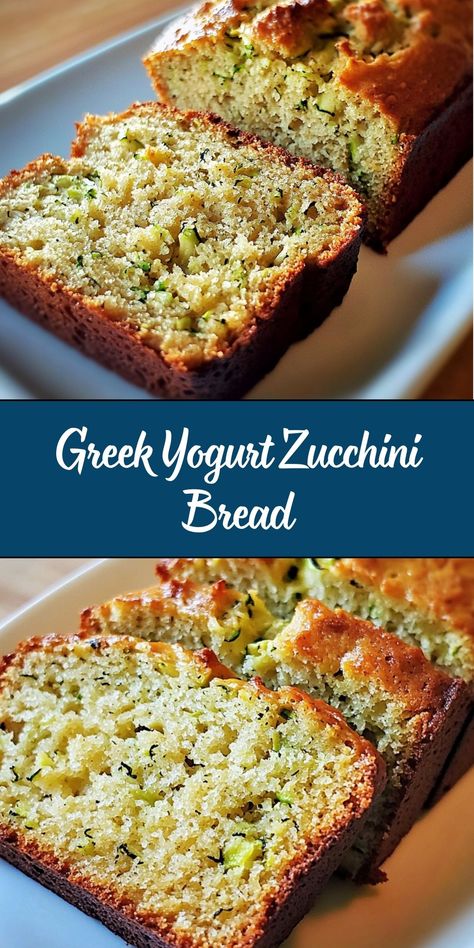 Greek Yogurt Zucchini Bread is a moist, tender, and nutritious take on classic zucchini bread. The addition of Greek yogurt adds protein and richness, while shredded zucchini keeps it soft and flavorful. Lightly sweetened with warm spices, this wholesome bread is perfect for breakfast, a snack, or even dessert! Zucchini Bread Yogurt, Cottage Cheese Zucchini Bread, Protein Zucchini Bread, Zucchini Bread Recipes Moist Easy, Greek Yogurt Zucchini Bread, Zucchini Recipes Bread, Bible Study Snacks, Shredded Zucchini Recipes, Greek Yogurt Bread