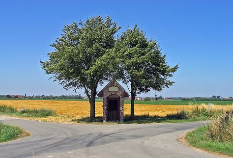 Countryside at the Belgian-French border, Province of West-Vlaanderen, Belgium Belgium, Skiing, Country Roads, Favorite Places, Road