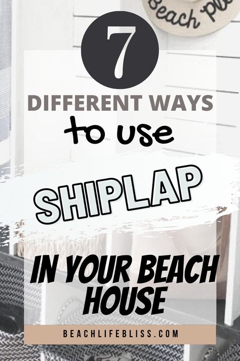 Coastal Accent Wallpaper, Cottage Accent Wall Ideas, Shiplap Beach House, Whitewash Shiplap Wall, Coastal Accent Wall Ideas, Coastal Bedroom Accent Wall Ideas, How To Shiplap Walls, Shiplap Wall Behind Bed, Colored Shiplap Wall