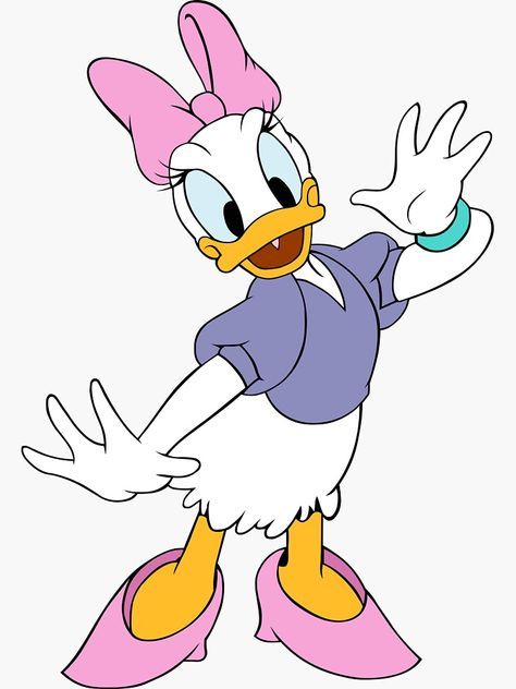 Daisy Duck Clipart, Daisy Duck Drawing, Minnie 2nd Birthday, Character Cake Ideas, Minnie Y Daisy, Pata Daisy, 1 St Birthday, Disney Character Drawings, Duck Drawing