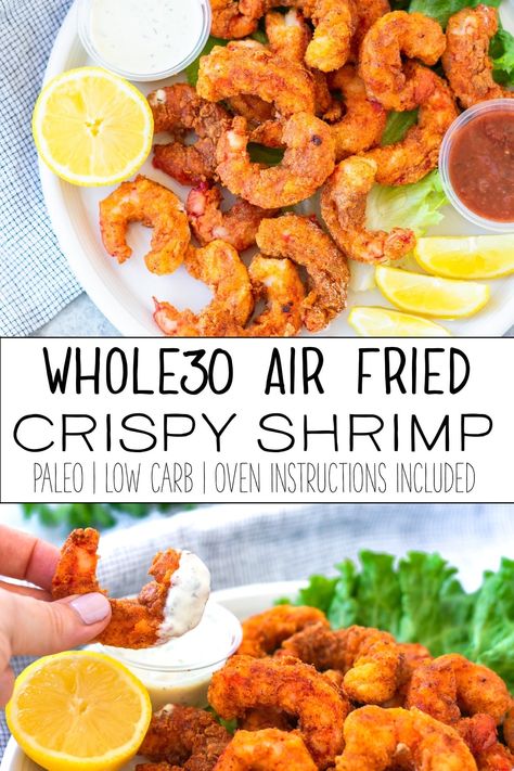 This popcorn shrimp recipe is Whole30, low carb and super delicious! You can make this in your air fryer for a truly fried feel or bake them in the oven. Either way you will get tasty and crispy popcorn shrimp that makes for the perfect appetizer or snack! #airfryer #whole30recipes #paleorecipes #popcornshrimp #paleo #lowcarb #whole30 Popcorn Shrimp Air Fryer, Paleo Popcorn, Whole 30 Air Fryer Recipes, Whole 30 Air Fryer, Snack Airfryer, Whole30 Air Fryer, Popcorn Shrimp Recipe, Shrimp Air Fryer, Air Fryer Popcorn