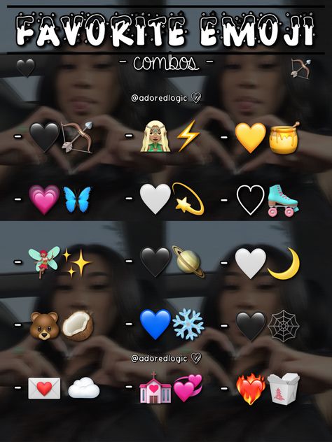 Leave Note For Instagram, Advice Page Instagram, Contact Emoji Ideas, Black And White Emoji Combos, Cute Combo Emojis, Aesthic Emoji Combos, Cool Girl Emoji Combos, Dreamy Emoji Combos, Creative Snapchats