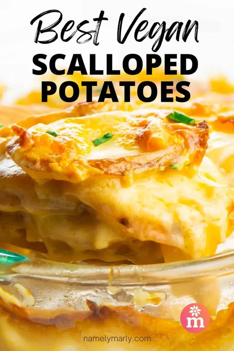 Of course you're looking for the BEST Vegan Scalloped Potatoes recipe! That's why you'll love this creamy, savory, and delicious in all the right ways vegetarian scalloped potatoes dish. If you love easy vegan cheesy potatoes, this will be your favorite recipe! Vegetarian Scalloped Potatoes, Vegan Scalloped Potatoes, Scalloped Potatoes Easy, Potatoes Easy, Vegan Mashed Potatoes, Vegan Potato Salads, Easy Vegan Recipes, Vegan Christmas Recipes, Scalloped Potato Recipes