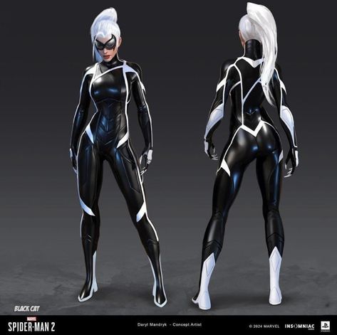 Black Cat Suit, Black Cat Costume Marvel, Black Spider Woman Suit, Black Cat Marvel Costume, Black Panther Suit Female, Black Cat Spiderman Ps4, Black Spiderman Costume, Black Cat Suit Design Marvel, Black Cat Marvel Suit