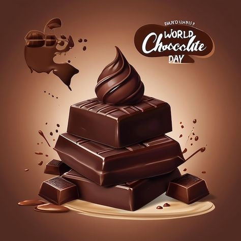 World Chocolate Day, Celebration Poster, About World, Chocolate Day, Graphic Resources, Poster Design, Celebrities, Design