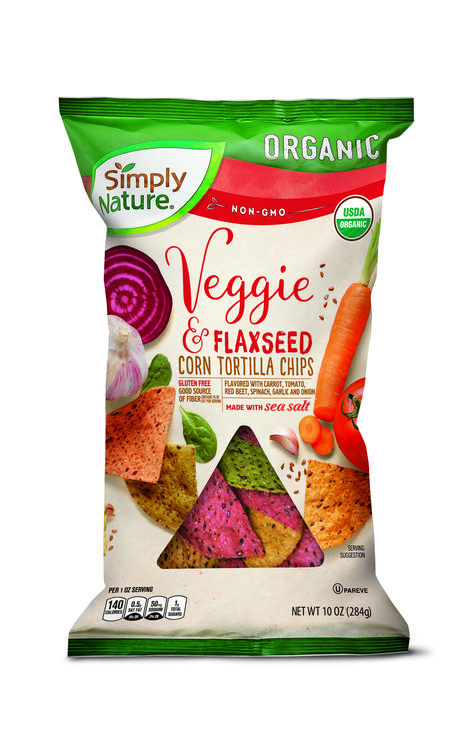 Simply Nature Organic Veggie & Flaxseed Corn Tortilla Chips (Available July 17)Delish Snack Business, Organic Corn Tortillas, Flour Packaging, Gluten Free Tortilla Chips, Nuts Packaging, Organic Chips, Chips Packaging, Salad Packaging, Snacks Dinner