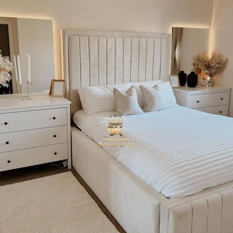 Surround yourself in comfort with the Adley luxury fabric bed frame in cream plush velvet✨ 👑✨ 📷 @harrowellhome 🖥️ Click the link to shop now: Link in bio! #BedroomKing #HandcraftedUK #DreamingInStyle #Bedframe #Bedroom #beds #bed #furniture #bedroom #interiordesign #homedecor #mattress #bedroomdecor #sleeptime #bedding #furnituredesign #luxuryfurniture #bedroomdecor #interior #decor #Homedecor Bedroom Beds, Fabric Bed Frame, Luxury Fabric, Fabric Bed, Furniture Bedroom, Surround Yourself, Luxury Fabrics, Luxury Furniture, Interior Decor