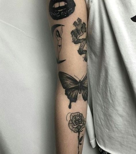 Ditch Tattoos For Women, Ditch Tattoos, A Butterfly Tattoo, Full Sleeve Tattoo Design, Blackout Tattoo, Sleeve Tattoos For Women, Half Sleeve Tattoo, Small Tattoo, Popular Tattoos