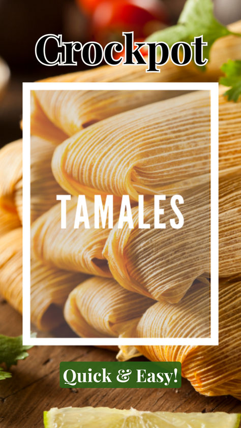 Our simple Tamales recipe from our Crockpot Latin Recipes ebook! Perfect for a dump-and-go crockpot meal, these delicious tamales bring traditional flavors with the convenience of slow cooking. Ideal for easy dinner recipes and healthy crockpot meals, this dish simplifies meal prep while delivering a satisfying and flavorful experience with minimal effort. Transform your weeknight dinners with this easy crockpot recipe and savor every bite! #crockpot #slowcooker #dinneridea #easyrecipe Crockpot Tamales, Tamales In Crockpot, Healthy Crockpot Meals, Tamale Recipes, Making Tamales, Tamales Recipe, Recipe For Fall, Crockpot Meal, Corn Husks