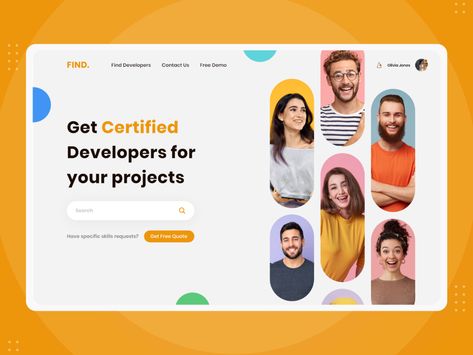 Hero Image Design, Business Landing Page, Webinar Design, Olivia Jones, Banner Design Inspiration, Desain Editorial, Header Design, Website Header, Creative Web Design