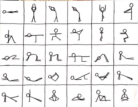 Yoga Drawing Poses, Stick Yoga Poses, Stick Figure Poses, Yoga Stick Figures Poses, Stick Figure Yoga Poses, Stickman Poses Stick Figures, Stick Figure Gesture Drawings, How To Draw Yoga Stick Figures, Stick Figure Skateboarding