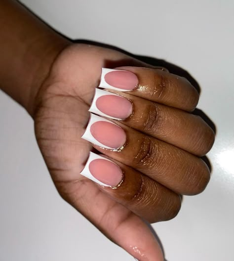 Deep French Tip, Deep French Nails, Cutesy Nails, Nail Suggestions, Natural Nails Manicure, Overlay Nails, Nail Glam, Acrylic Toe Nails, Duck Nails