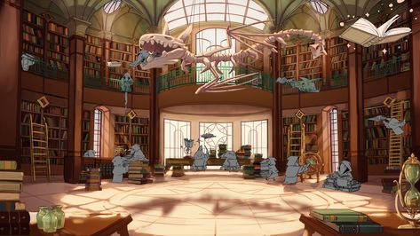 Witch Academy Aesthetic, Library Aesthetic Landscape, Magic Boarding School, Magical Academy Aesthetic, Light Academia Classroom, Witch School Aesthetic, Magical University, Magical School Aesthetic, Dnd Magic School