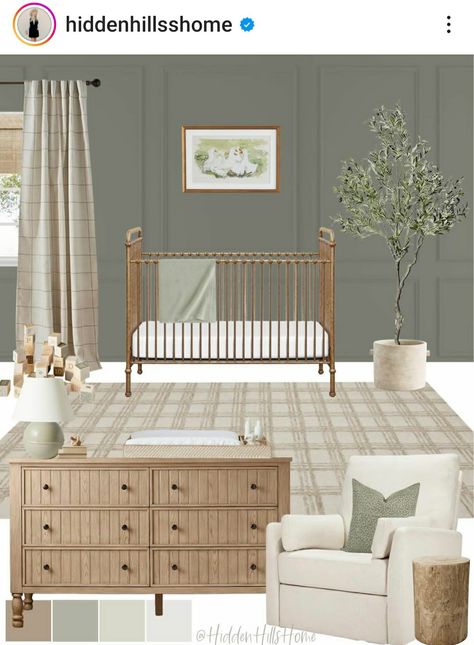 Tilly Upholstered Bed, Vintage Nursery Boy, Plaid Nursery, Nursery Accent Wall, Baby Nursery Inspiration, Baby Room Themes, Baby Boy Room Decor, Nursery Room Design, Baby Room Inspiration