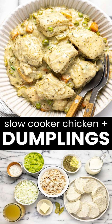 Easy Crock Pot Pot Roast, Chicken Dumplings Crockpot, Chicken And Dumplings Crockpot, Crock Pot Pot Roast, Easy Chicken Fettuccine Alfredo, Crock Pot Chicken And Dumplings, Slow Cooker Chicken And Dumplings, Simple Chicken Alfredo Recipe, Fluffy Dumplings