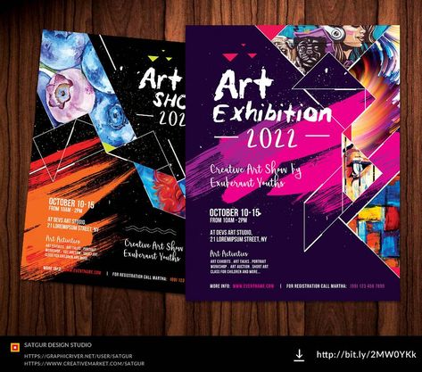 Art Show Flyer / Exhibition Flyer by satgur on DeviantArt Creative Art Exhibition, Art Show Flyer, Exhibition Flyer, Exhibition Banners, Show Flyer, Catalog Design Layout, Art Brochures, Digital Advertising Design, Calligraphy Artist