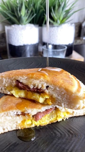 Mrs. Baker on Instagram: "Sausages Egg and Cheese Pancake🍳🥞😋🔥 #breakfastideas #allinonebite Saw a bacon egg and cheese pancake on TikTok and figured why not a sausage egg and cheese stuffed pancake 😅😋 For those who loves everything in one bite 🤤🤌🏾 #breakfastlover #pancakes #sausage #eggs #eggandcheese #bakerskitchen #foodie #cooking #tastyfood #inthekitchen #blogging #easyrecipes" Stuffed Pancakes Bacon And Eggs, Bacon Recipes Breakfast, Bakers Kitchen, Cheese Pancakes, Pancake Bites, Sausage Sandwiches, Pancakes And Bacon, Bacon Egg And Cheese, Bacon Sausage