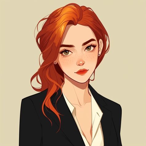 🎁🌟Charming Illustrations with Midjourney Prompts: Go to the Link in my Profile📌🔗 Character Art Short Hair, Female Character Art, Red Hair Brown Eyes, Redhead Characters, Fake Fire, Woman With Red Hair, Charming Illustration, Anime Woman, Oc Art