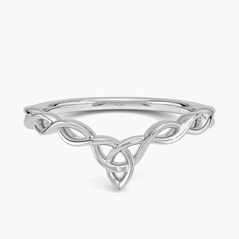 Celtic Knot Contoured Wedding Ring - Platinum. Crafted to wrap elegantly around an engagement ring, this meaningful contoured ring features a Celtic knot that symbolizes eternal love and friendship. Ideas For Wedding Anniversary, Irish Engagement Rings, Celtic Rings Women, Irish Wedding Traditions, Celtic Knot Wedding, Coastal Cabin, Contour Ring, Celtic Wedding Bands, Celtic Love Knot