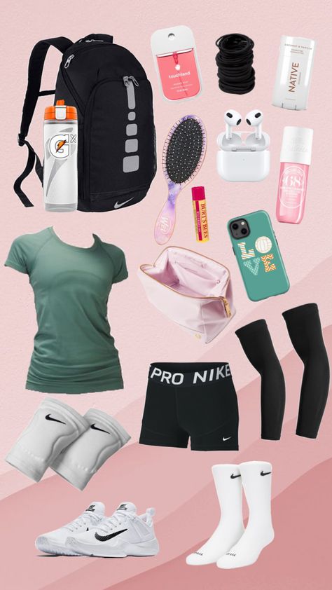 What To Pack For Volleyball Practice, Volleyball Necessities, Volleyball Outfits Practice, Volleyball Wishlist, Volleyball Attire, Volleyball Girls Outfits, Volleyball Essentials, Exercise Fits, Volleyball Fits