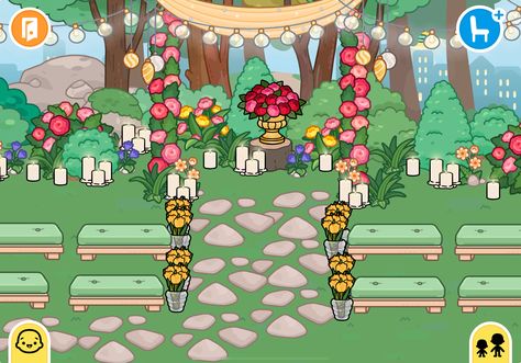 Toca Boca Willow Tree Park Ideas, Toca Boca Wedding, Toca Boca Wedding Ideas, Toca Ideas, Free House Design, Town Houses, Klub Winx, Adorable Homes Game, Create Your Own World