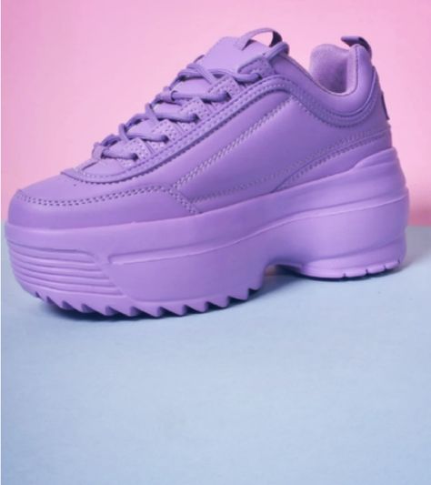 Purple Platform Sneakers, Purple Low-top Platform Sneakers For Streetwear, Purple Lace-up Platform Sneakers Casual, Casual Purple Low-top Platform Sneakers, Purple Platform Lace-up Sneakers, Purple Mid-top Sneakers With Rubber Sole, Nike Air Max 90 Women, Platform Shoes Sneakers, Pastel Shoes