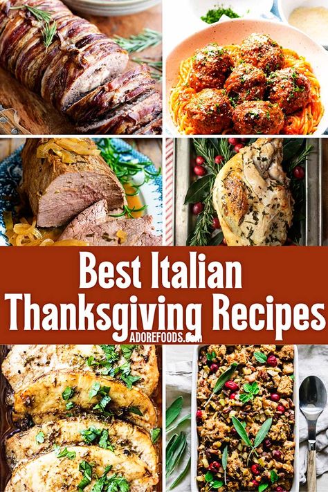 Best Italian Thanksgiving Recipes in 2022 Italian Thanksgiving Dinner, Italian Thanksgiving Recipes, Thanksgiving Main Dishes, Italian Thanksgiving, Thanksgiving Stuffing Recipes, Italian Meatballs Recipe, Thanksgiving Dinner Recipes, Turkey Breast Recipe, Roast Turkey