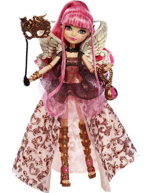 C.A. Cupid Thronecoming Doll | Ever After High Ever After High Thronecoming, Curly Pink Hair, Cupid Doll, Ever After Dolls, Pink Heart Pattern, Chica Cool, Apple White, Dream Doll, Doll Stands