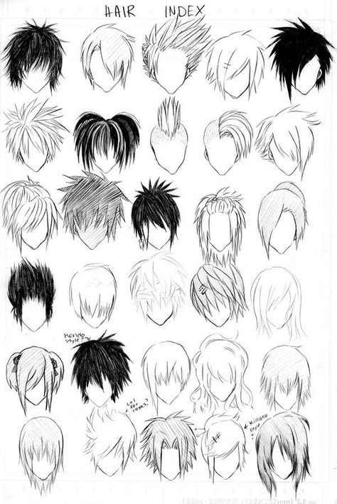 Anime Boy Hairstyle, Boy Hairstyle, Anime Hair Color, Manga Hair, Anime Boy Hair, Goth Hair, Cartoon Hair, Anime Head, Guy Drawing