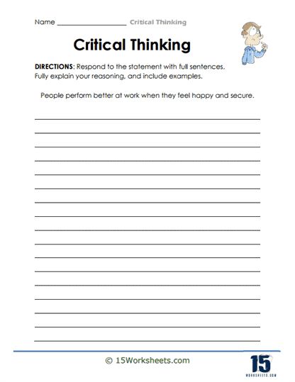 Thinking Skills Worksheets, Critical Thinking Worksheets, Worksheets Grade 2, Reasoning Skills, Job Satisfaction, Deep Thinking, Thought Process, Feel Happy, Thinking Skills