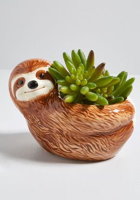 Slow Profile Ceramic Sloth Planter Sloth Planter, Sloth Life, Beginner Pottery, Animal Planters, Quirky Decor, Sloth Gift, Sloth Lovers, Cute Sloth, Ceramic Animals