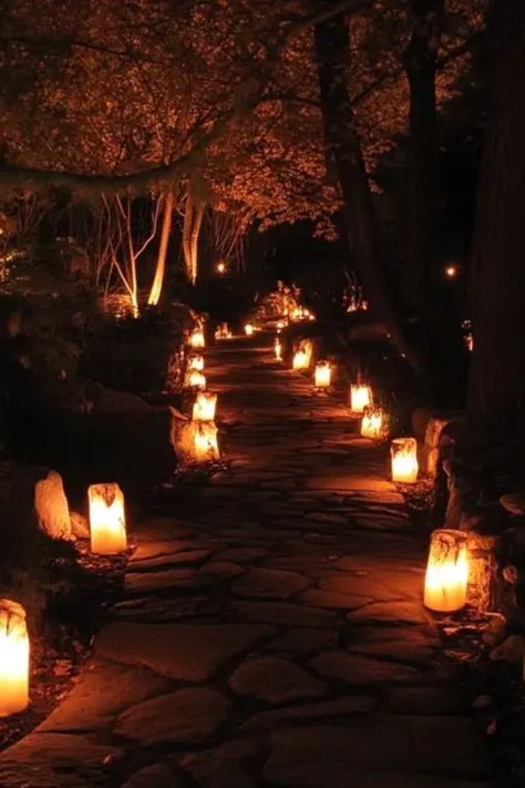 Looking to create a spooky ambiance for Halloween? Transform your yard with these creative pathway lighting ideas that will surely spook your guests! From glowing pumpkins to eerie lanterns, discover ways to light up your haunting pathways for trick-or-treaters. Use colors like orange and green and add spooky figures for an extra thrill. Illuminate your garden and create a magical haunted feel that everyone will remember. Perfect for family gatherings or haunting decor, these ideas will bring Halloween night to life! Pathway Lighting Ideas, Lighting Pathway, Glow Pumpkin, Ideas For Halloween, Pathway Lighting, Trick Or Treater, Orange And Green, Porch Lighting, Halloween Night