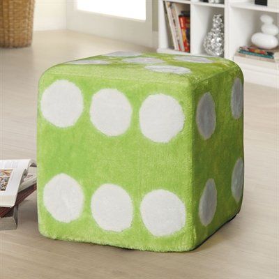 Dice Ottoman, Green Rocking Chair, Fuzzy Dice, Green Ottoman, Green Sink, Green Bar, Trendy Furniture, Carpet Bathroom, Shop Tools