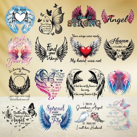 Memorial For Grandma, In Loving Memory Tattoos Mom, Tattoos For Passed Loved Ones, Memorial Tattoo Quotes, Wing Tattoos On Back, Memorial Tattoo Designs, In Loving Memory Tattoos, In Loving Memory Gifts, Remembrance Tattoos