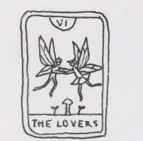 Girly Tattoo Ideas Unique, Simple Tarot Card Design, Tattoos Line Art, The Lovers Tarot Card Tattoo, Hippie Doodles, Simplistic Drawings, Stick Poke Tattoo, Lovers Tarot Card, Tarot Card Tattoo