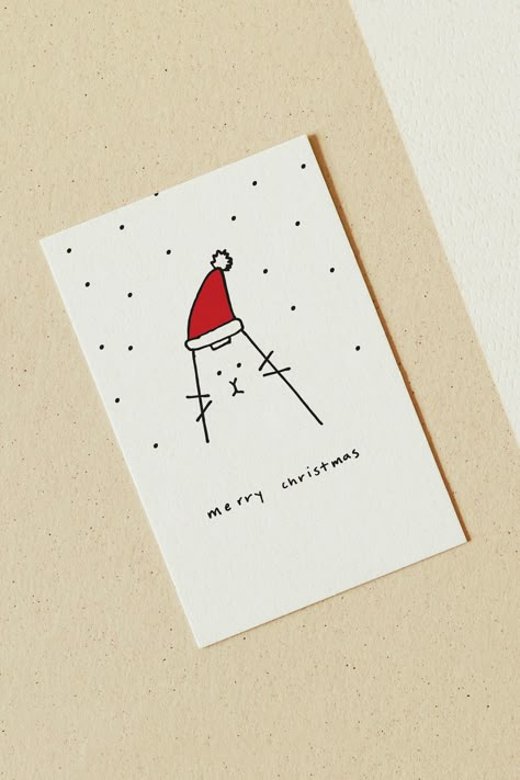 Christmas Cards Template Free, Christmas Cards Drawing, Handcrafted Christmas Cards, Easy Christmas Drawings, Origami Cards, Arte Aesthetic, Diy Holiday Cards, Cute Christmas Cards, Simple Christmas Cards