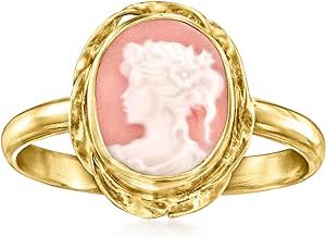 Ross-Simons Italian Pink Porcelain Cameo Ring in 18kt Gold Over Sterling Skeleton Ring, Pink Porcelain, Fine Jewelery, Cameo Jewelry, Cameo Ring, Natural Gold, Classic Engagement Rings, Girly Jewelry, Classic Ring