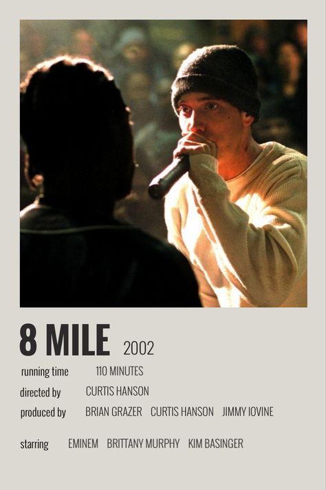 Eminem 8mile, Eminem Poster, Aesthetic Movie, Movies To Watch Teenagers, Filmy Vintage, 8 Mile, Iconic Movie Posters, Movie Card, Film Posters Minimalist