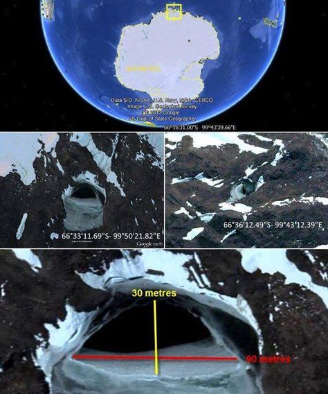 The two known entrances to Inner Earth (The South Pole and North Pole) of course there are multiple entrances (some being in Africa, Germany and possibly, New Mexico. Inner Earth, Spooky Pictures, Hollow Earth, Unexplained Mysteries, Unexplained Phenomena, Aliens And Ufos, Ancient Mysteries, Google Earth, Ancient Aliens