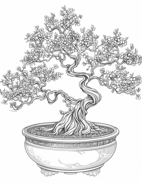 Midjourney Feed Bonsai Tattoo, Bonsai Drawing, Tree Drawings, Tree Drawing, Art Ink, Calligraphy Art, Japanese Art, Drawing Ideas, Calligraphy