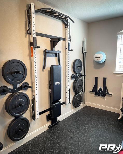 Stop 🛑 Saying you don't have enough space for a home gym! 📸: Thank you Kaz, your gym is a work of art! Shop Home Gym Packages through the link Home Gym Ideas Small Garage, Home Gym Ideas, Garage Floor Paint, Home Gym Garage, Garage Remodel, Best Home Gym, Gym Ideas, Garage Work Bench, Gym Room