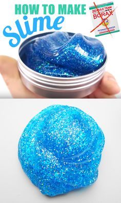 Kids itching to make Slime? Use this safe Borax Free version! Slime Without Borax Diy, Diy Slime For Kids, Make Slime For Kids, Diy Crafts Slime, Borax Slime, Galaxy Slime, Blue Slime, Diy Slime Recipe, Slime For Kids