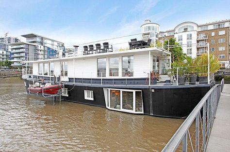 House On The Water, Living On A Boat, Floating House, Houseboat, Roof Terrace, Buying Property, Flats For Sale, Reception Rooms, Property Search