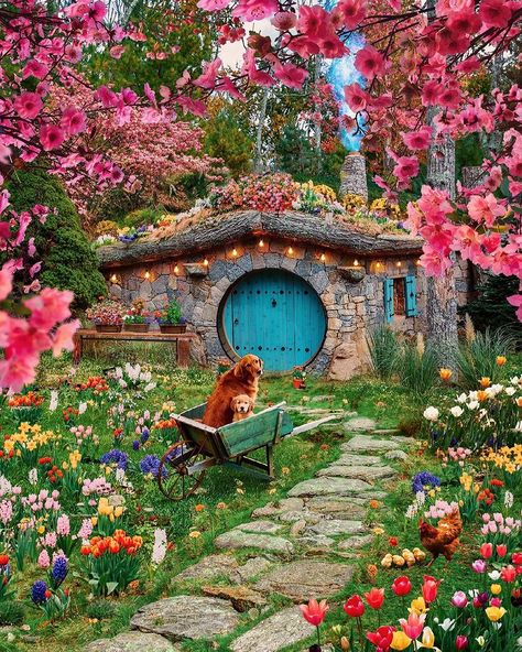 Kiel James Patrick (@kjp) • Instagram photos and videos Casa Hobbit, Hobbit House, Fairy Houses, Beautiful Places To Travel, Fantasy Landscape, Dream Garden, Watercolor Landscape, Rhode Island, My Dream Home