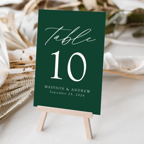 Green Modern Elegance Wedding Table Number Table Number Acrylic, Green Table Numbers, Green Wedding Table, Modern Elegance Wedding, Minimalist Wedding Table, Elopement Invitation, Elegance Wedding, Wedding Table Number Cards, Prom 2024